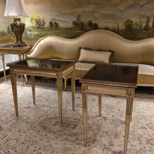 Beige Gold End Table Pair